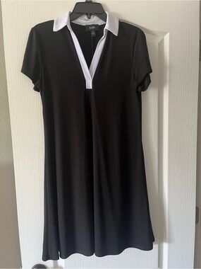 MSK Black & White Short Sleeve Polo Tunic